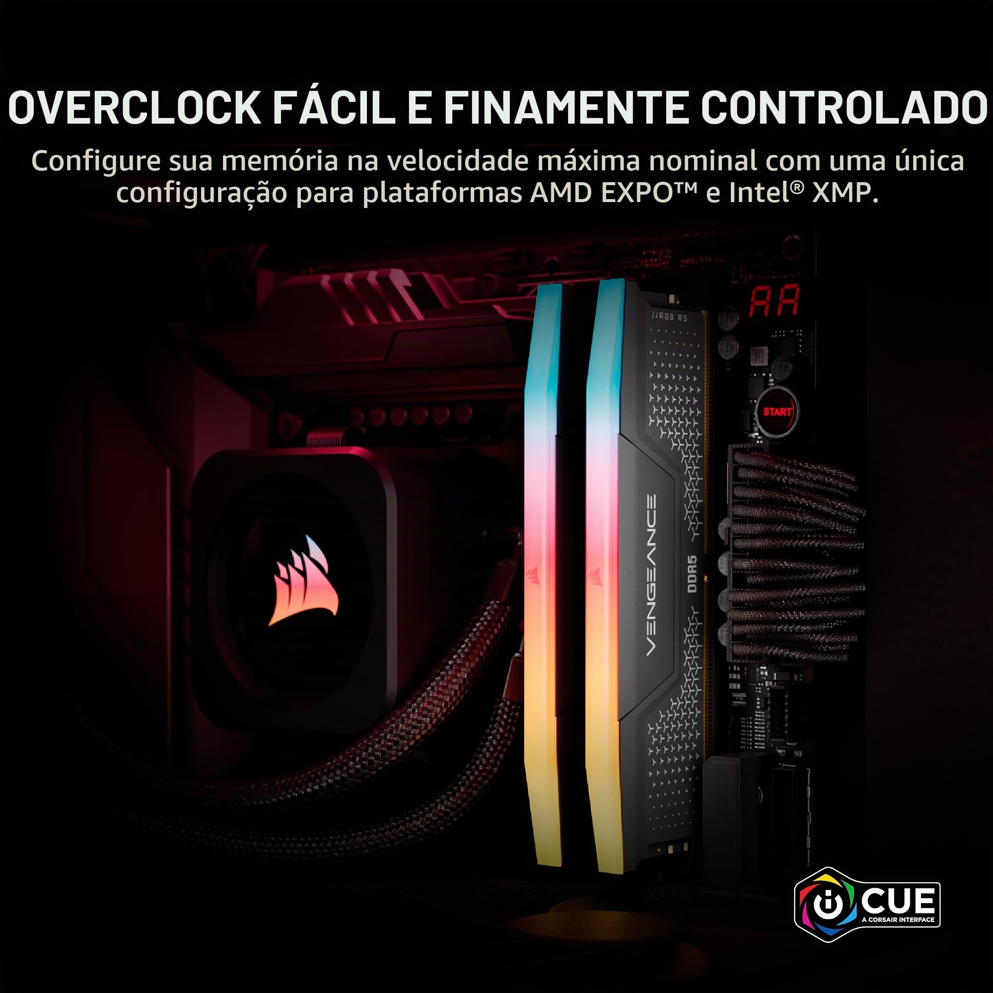 CORSAIR VENGEANCE RGB RS DDR5 RAM 32GB (2x16GB) 6000MHz CL36-44-44
